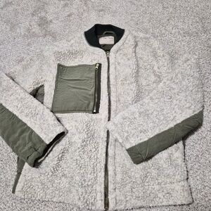 We The Free Sherpa Jacket with Dark Green Trim